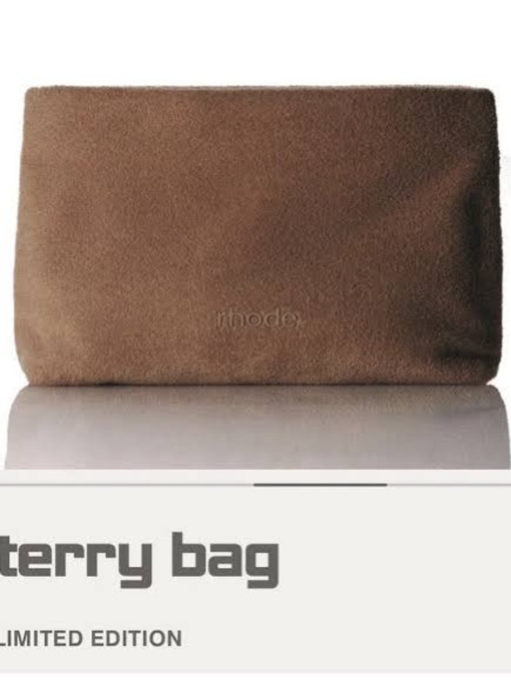 RHODE Tan Suede Toiletry Pouch